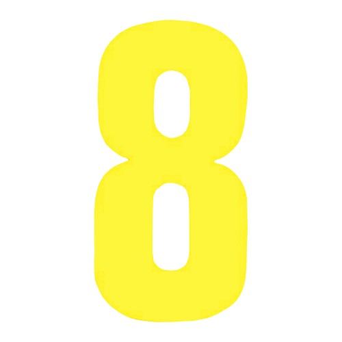 Front - Securit No 8 Hi-Vis Bin Number