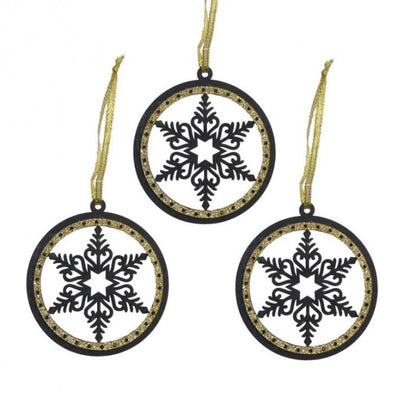 Front - Davies Products Snowflake Tree Decoration (Pack of 3)