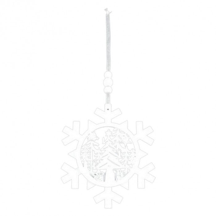 Front - Davies Products Wooden Snowflake Tree Decoration