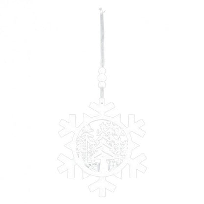 Front - Davies Products Wooden Snowflake Tree Decoration