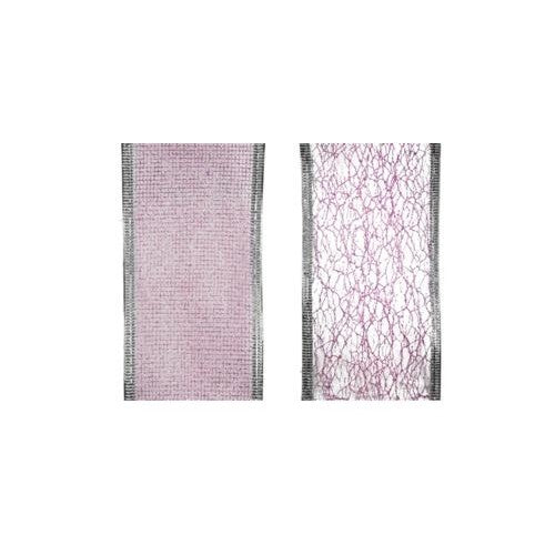 Lilac - Front - Davies Products Glitter Wired Edge Ribbon