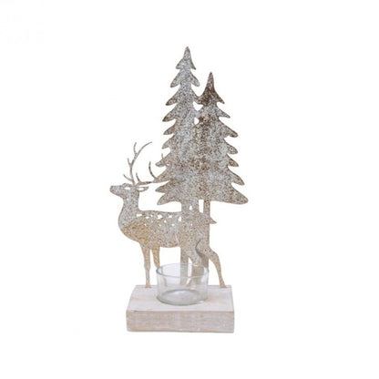 Front - Kaemingk Iron Christmas Tree Tealight Holder