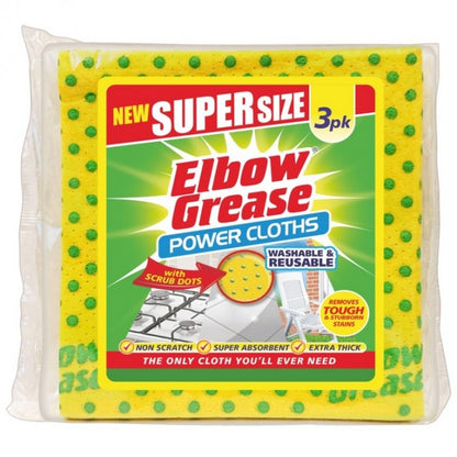 Front - Elbow Grease Cleaning Cloths (Pack of 3)