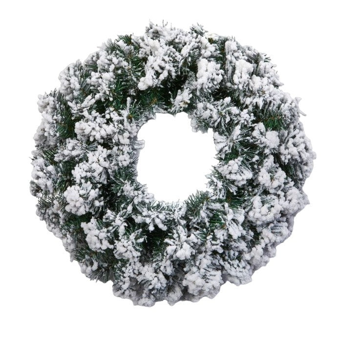 Front - Premier Woodcote Flocked Wreath