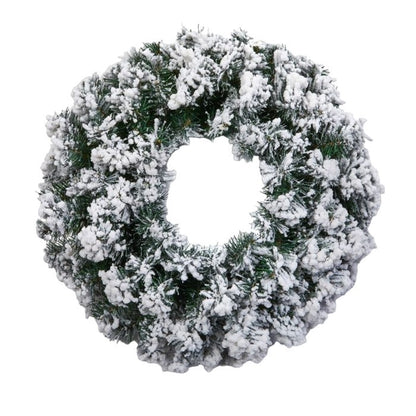 Front - Premier Woodcote Flocked Wreath