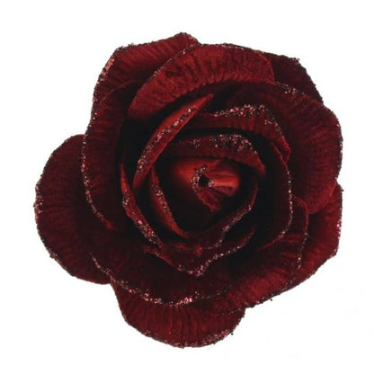 Front - Davies Products Velvet Rose Christmas Decoration