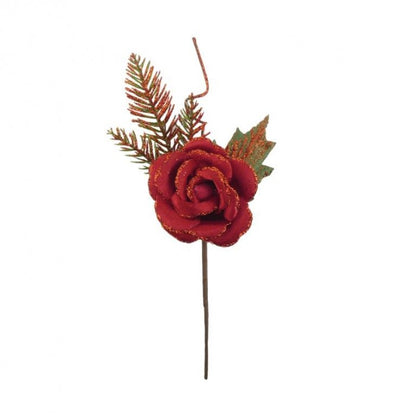 Front - Davies Products Rose Christmas Tree Pick