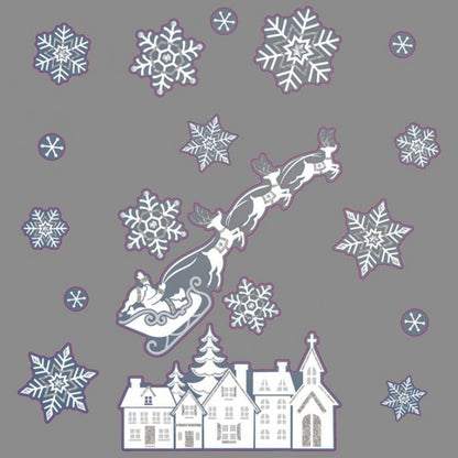 Front - Davies Products Santa Sleigh Window Sticker