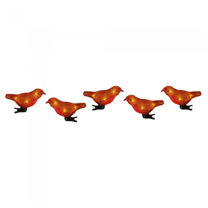 Front - Premier Acrylic Robin Christmas Decoration (Pack of 5)