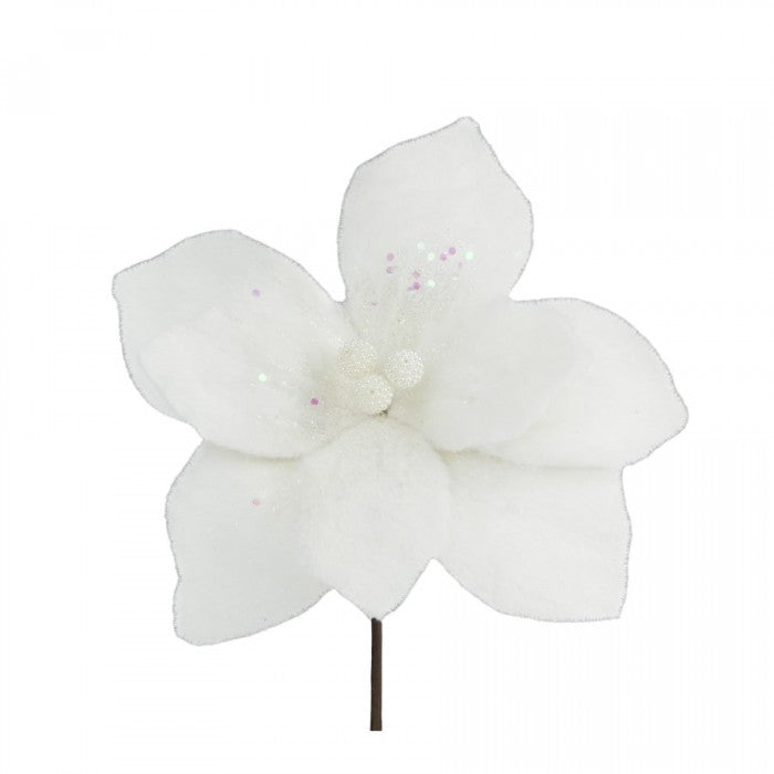 Front - Davies Products Faux Fur Flower Christmas Tree Pick