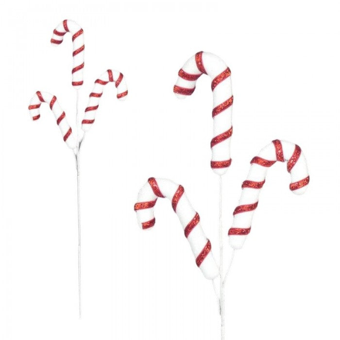 Front - Davies Products Candy Cane Christmas Decoration (Pack of 3)