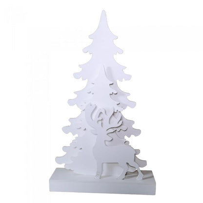 Front - Premier Wood Tree & Reindeer Christmas Decoration