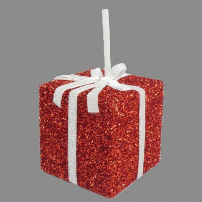 Front - Davies Products Tinsel Present Christmas Decoration
