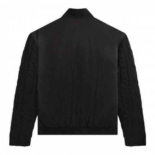 Front - Fred Perry Mens Cable Knit Bomber Jacket