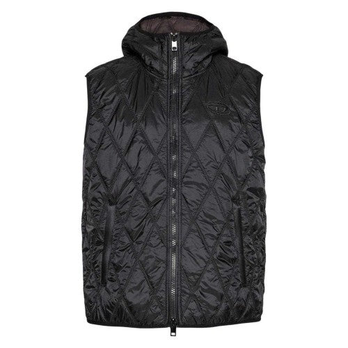 Front - Diesel Mens Logo Quilted Gilet