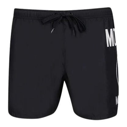 Front - Moschino Mens Milano Logo Swim Shorts