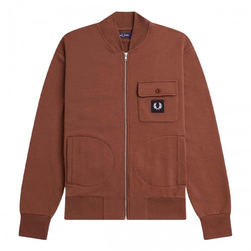 Front - Fred Perry Mens Full Zip Bomber Jacket