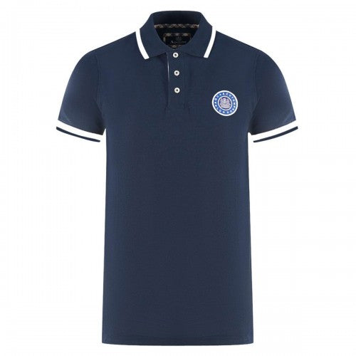 Front - Aquascutum Unisex Adult London Embroidered Badge Polo Shirt