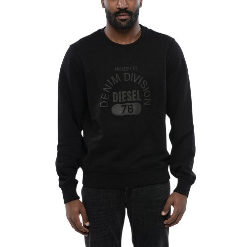 Front - Diesel Unisex Adult Division Logo Denim Sweatshirt