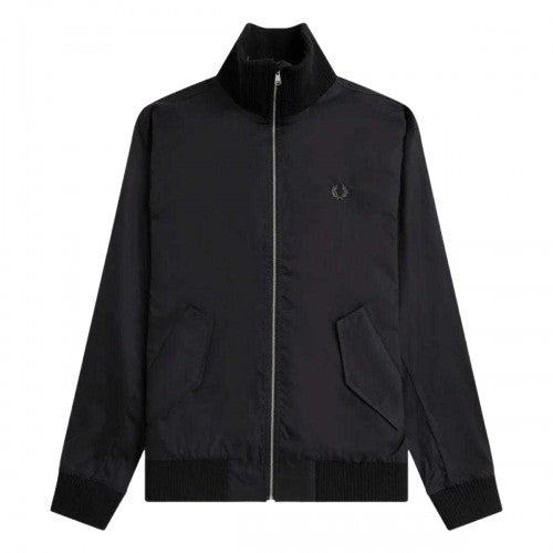 Front - Fred Perry Mens Ribbed Tennis Bomber Jacket