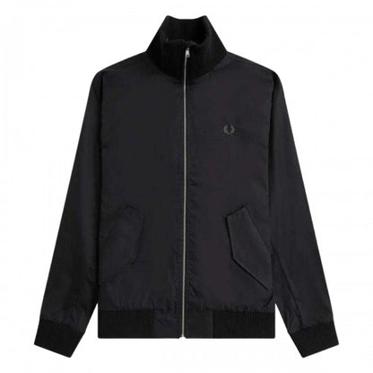 Front - Fred Perry Mens Ribbed Tennis Bomber Jacket