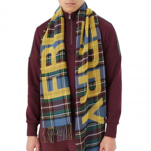 Front - Fred Perry Unisex Adult Tartan Logo Oversized Scarf