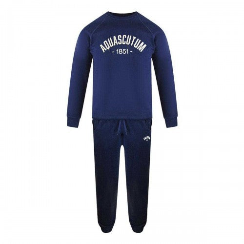 Front - Aquascutum Mens Old School Crew Neck Tracksuit