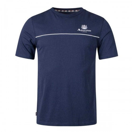 Front - Aquascutum Mens Piping Detail T-Shirt
