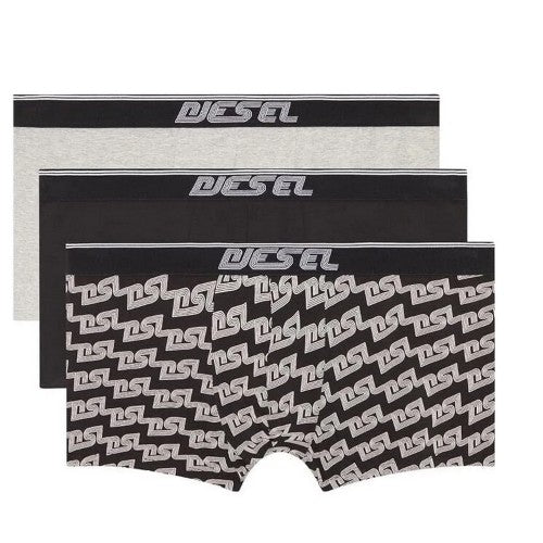 Front - Diesel Mens Plain Boxer Shorts (Pack of 3)