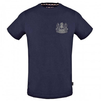 Front - Aquascutum Mens Aldis Stitched Logo T-Shirt