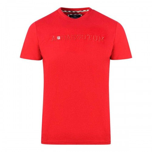 Front - Aquascutum Mens Embossed Logo T-Shirt
