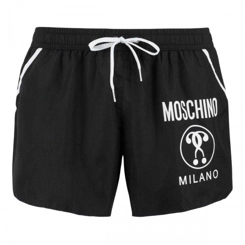 Front - Moschino Mens Milano Logo Swim Shorts