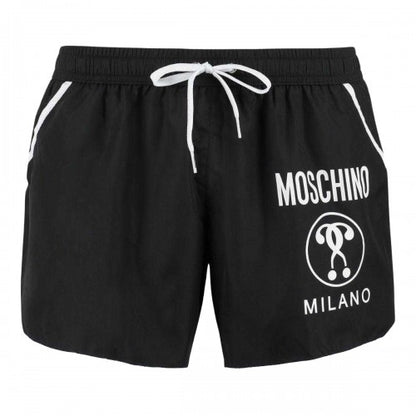Front - Moschino Mens Milano Logo Swim Shorts