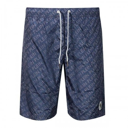 Front - Philipp Plein Mens Repeat Logo Swim Shorts