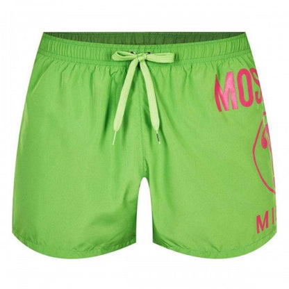 Front - Moschino Mens Milano Large Logo Swim Shorts