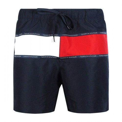 Front - Tommy Hilfiger Mens Flag Swim Shorts