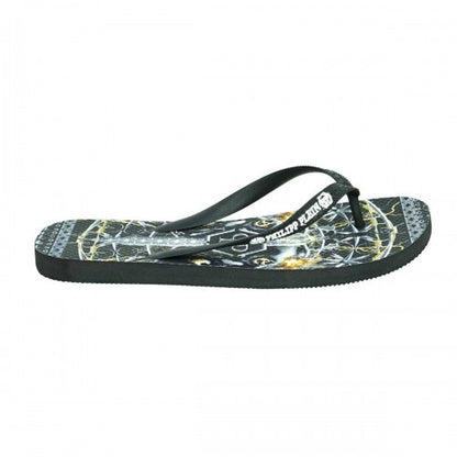 Front - Philipp Plein Mens Sword Logo Flip Flops