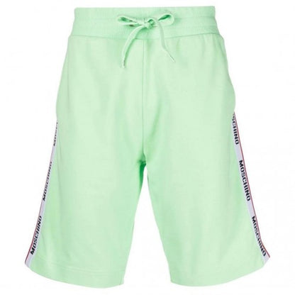 Front - Moschino Mens Branded Tape Casual Shorts