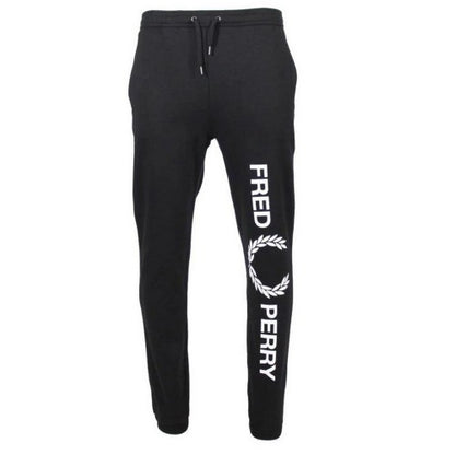 Front - Fred Perry Mens Large Logo Jogging Bottoms