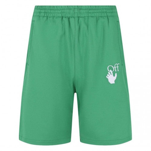 Front - Off-White Mens Hands Off Logo Loose Sweat Shorts