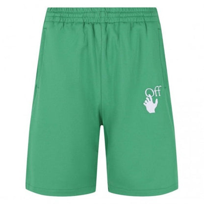 Front - Off-White Mens Hands Off Logo Loose Sweat Shorts