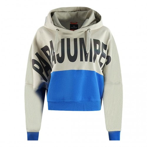Front - Parajumpers Womens/Ladies Big Logo Colour Block Crop Hoodie