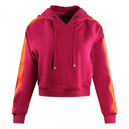 Front - Parajumpers Womens/Ladies Letta Taped Sleeve Crop Hoodie