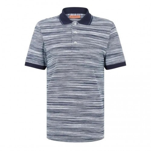 Front - Missoni Mens Patterned Short-Sleeved Polo Shirt