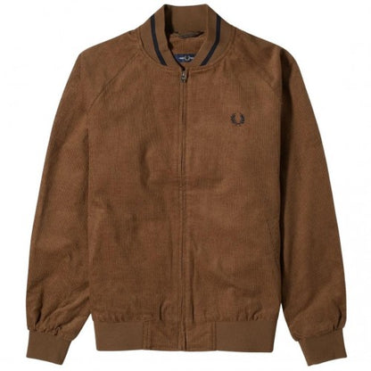 Front - Fred Perry Mens Waffle Corded Tennis Bomber Jacket
