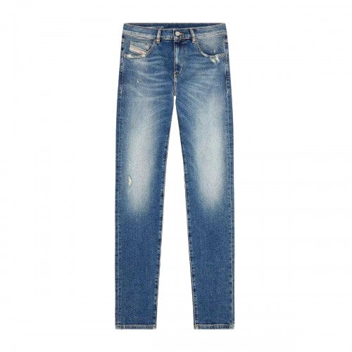 Front - Diesel Mens Ripped Washed Jeans