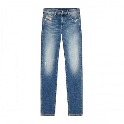 Front - Diesel Mens Ripped Washed Jeans
