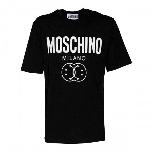 Front - Moschino Mens Milano Double Smiley T-Shirt