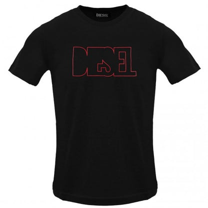 Front - Diesel Mens Logo Outline T-Shirt