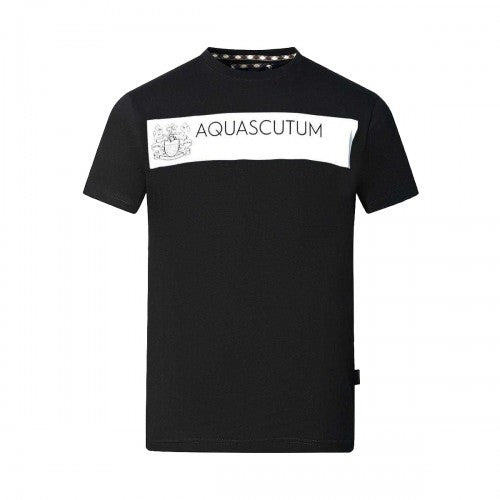 Front - Aquascutum Mens Block Logo T-Shirt